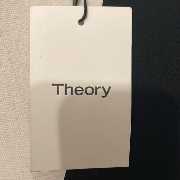 Theory Black Cap Sleeve Deep V Neck Dress, NWT - Picture 11 of 13